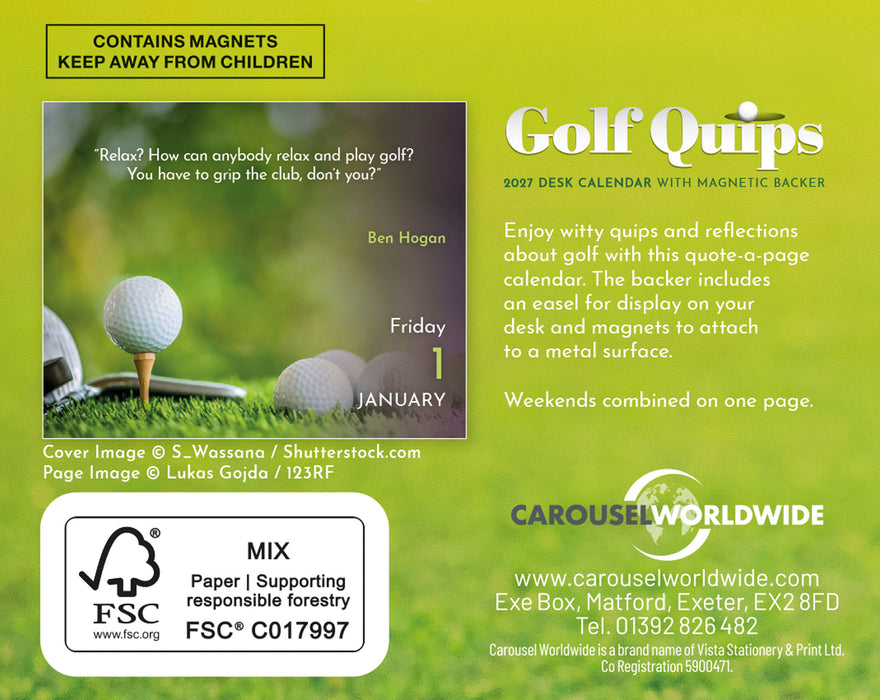 Golf Quips 2027 Mini Page-A-Day Calendar