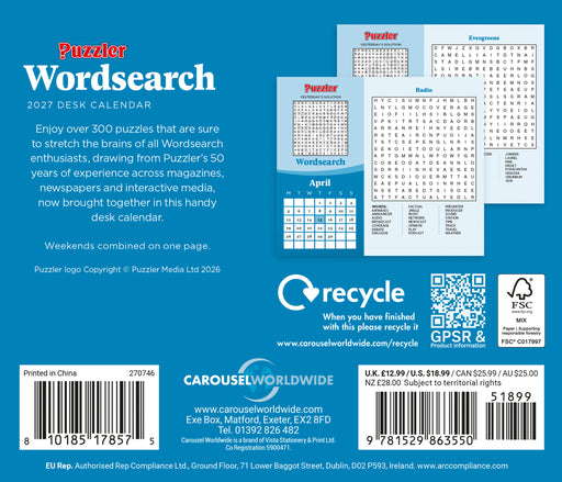 Word Search Puzzler 2027 Page-A-Day Calendar