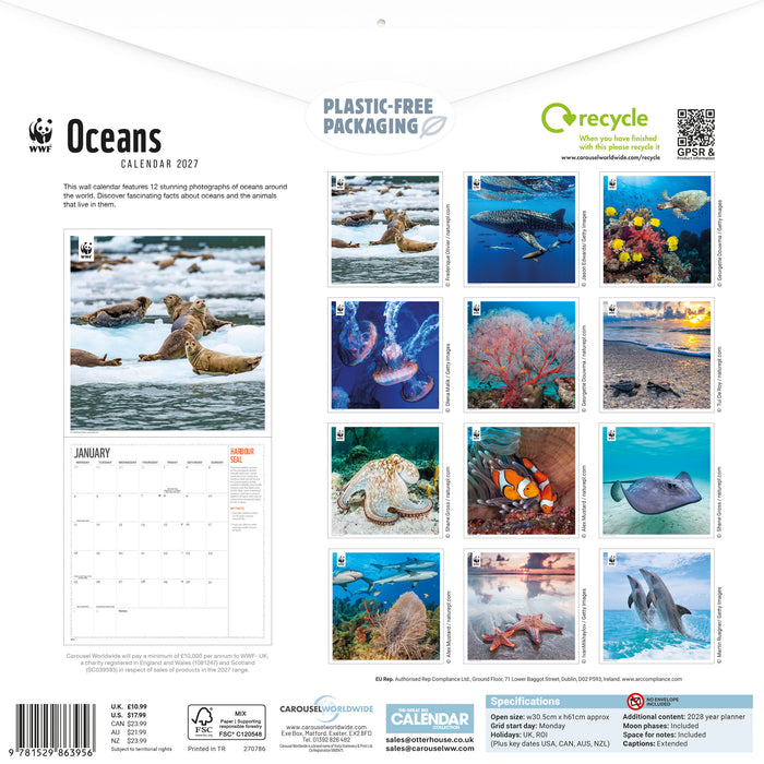 WWF Oceans 2027 Square Wall Calendar