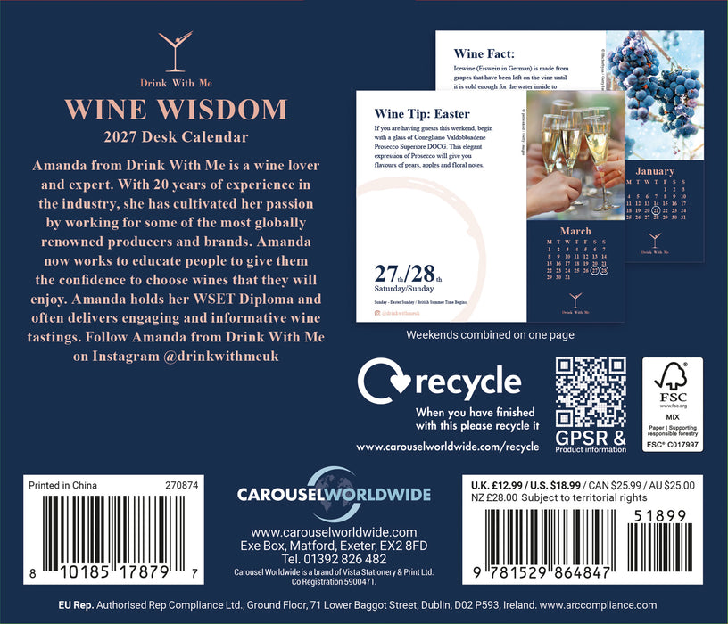 Wine Wisdom 2027 Page-A-Day Calendar