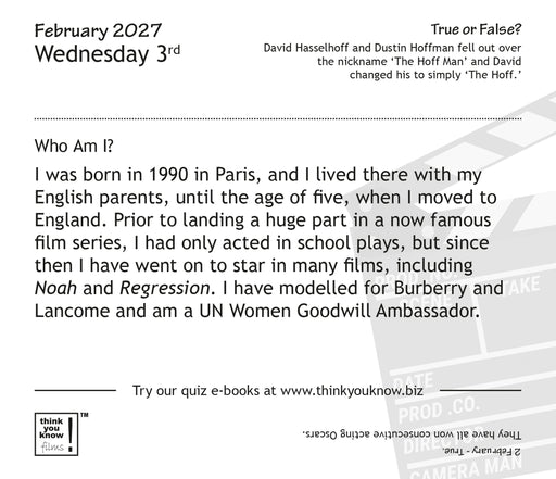 Think You Know Films 2027 Page-A-Day Calendar