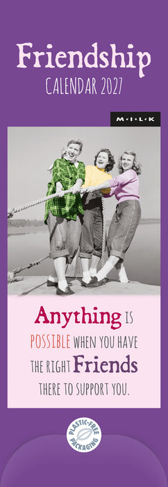 Milk Friendship 2027 Slimline Wall Calendar