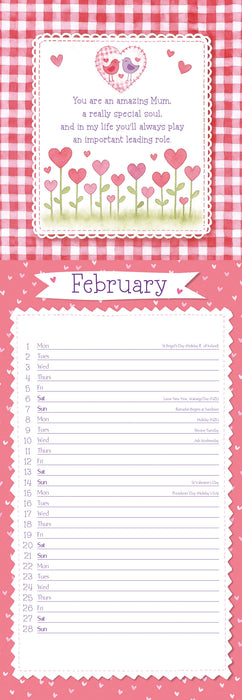 To My Mum Heartwarmers 2027 Slimline Wall Calendar