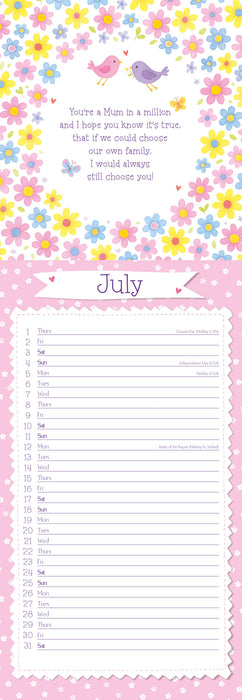 To My Mum Heartwarmers 2027 Slimline Wall Calendar