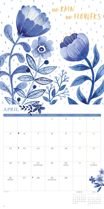 China Blue Orchard Design 2027 Square Wall Calendar