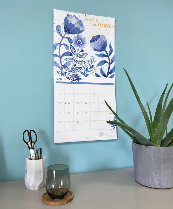 China Blue Orchard Design 2027 Square Wall Calendar