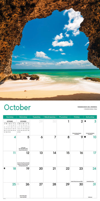 Beaches 2026 Square Wall Calendar