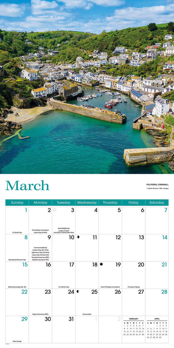 England 2026 Square Wall Calendar