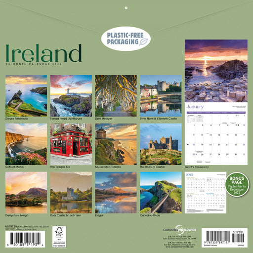 Ireland 2026 Square Wall Calendar