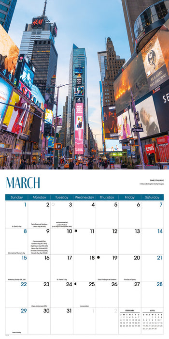 New York 2026 Square Wall Calendar