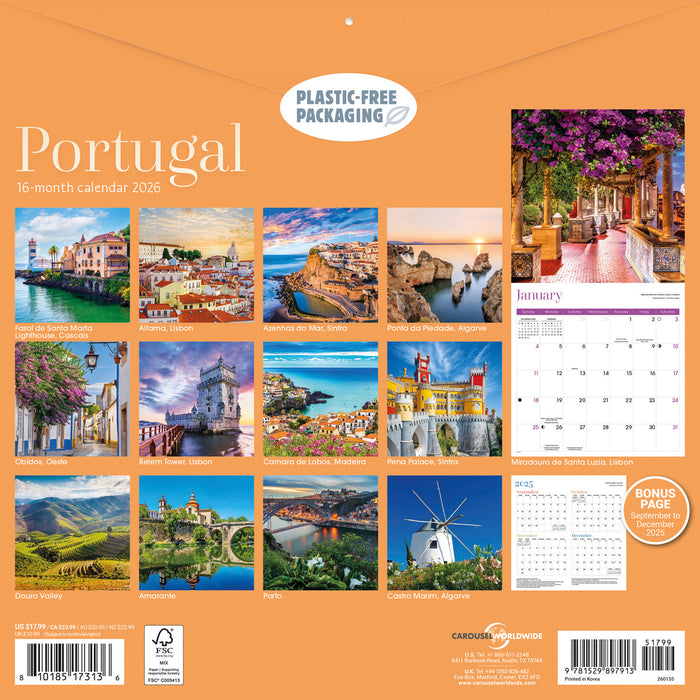 Portugal 2026 Square Wall Calendar