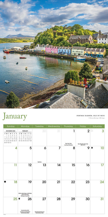 Scotland 2026 Square Wall Calendar