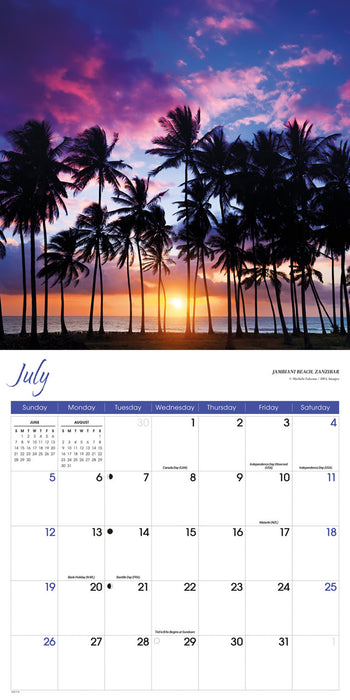 Sunrise Sunset 2026 Square Wall Calendar