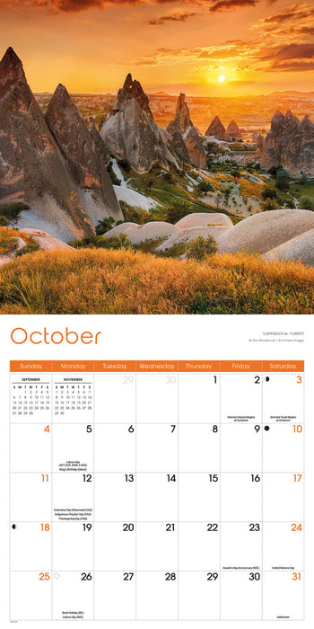 World Wonders 2026 Square Wall Calendar