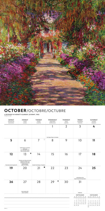 2025 Monet Wall Calendar
