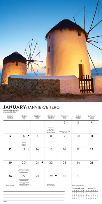2025 Greek Isles Mini Wall Calendar