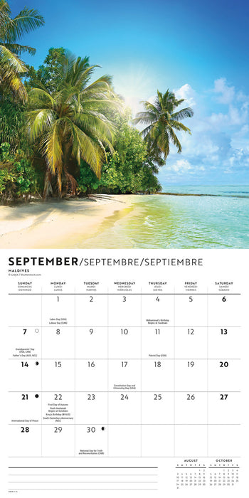 2025 Island Paradise Mini Wall Calendar