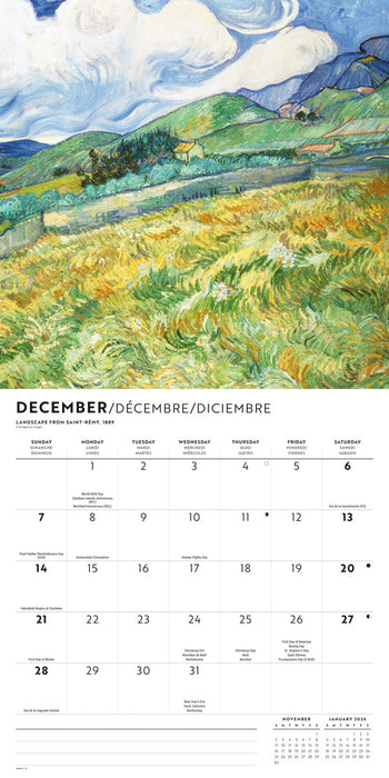 2025 Van Gogh Wall Calendar