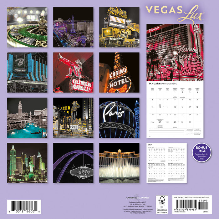 2025 Vegas Lux Wall Calendar