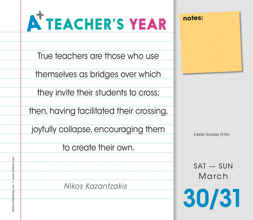 2024 A Teacher's Year: Daily Quotes & Inspirations Page-A-Day