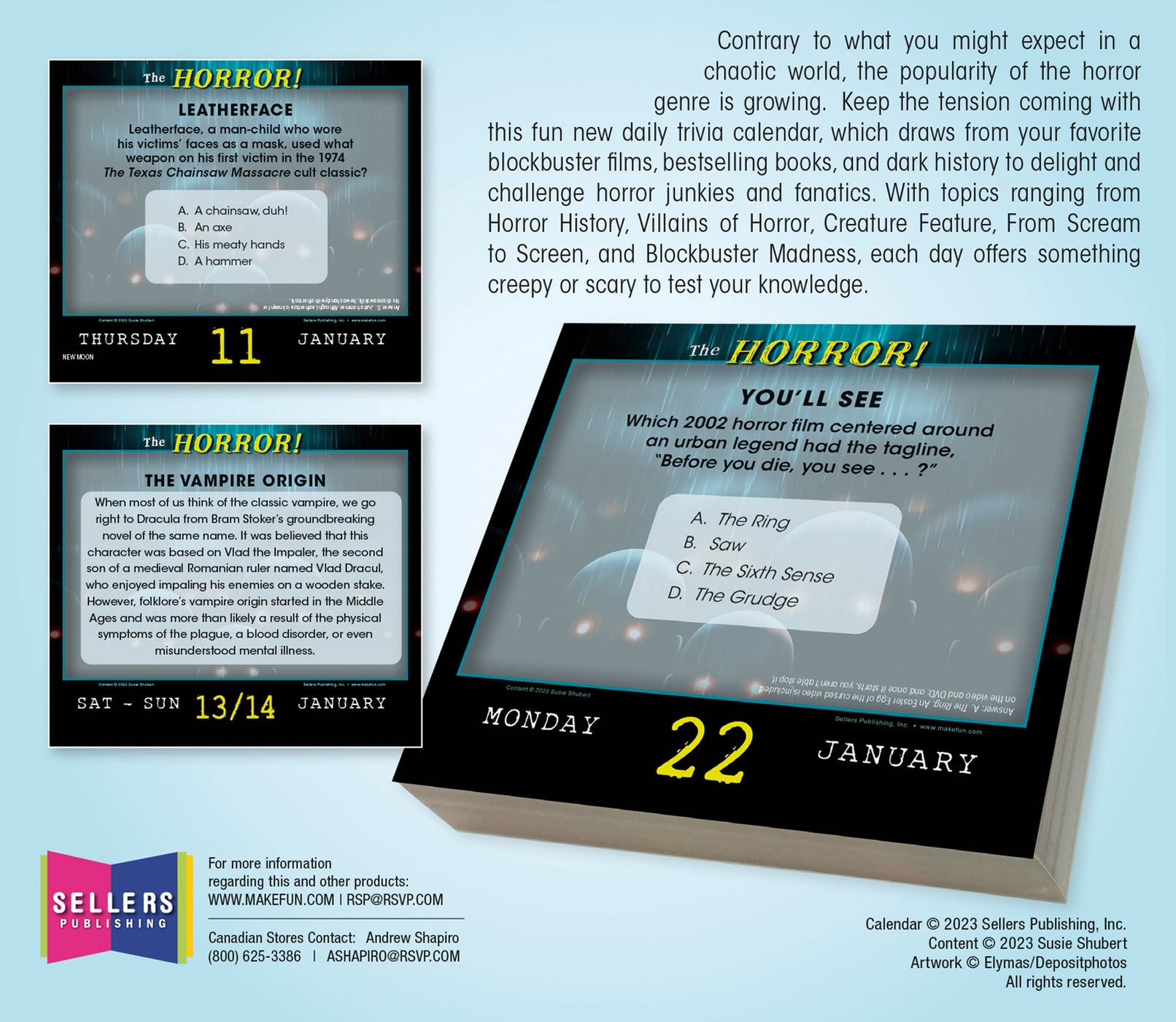 2024 The Horror! Terrifying Trivia for Fright Fanatics Page-A-Day 2024 The Horror! Terrifying Trivia for Fright Fanatics Page-A-Day