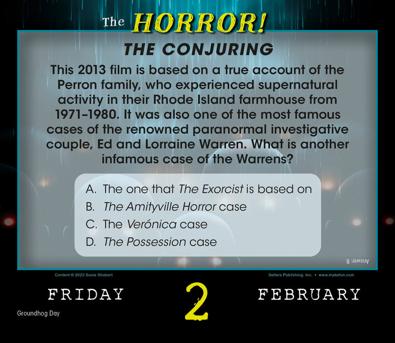 2024 The Horror! Terrifying Trivia for Fright Fanatics Page-A-Day 2024 The Horror! Terrifying Trivia for Fright Fanatics Page-A-Day