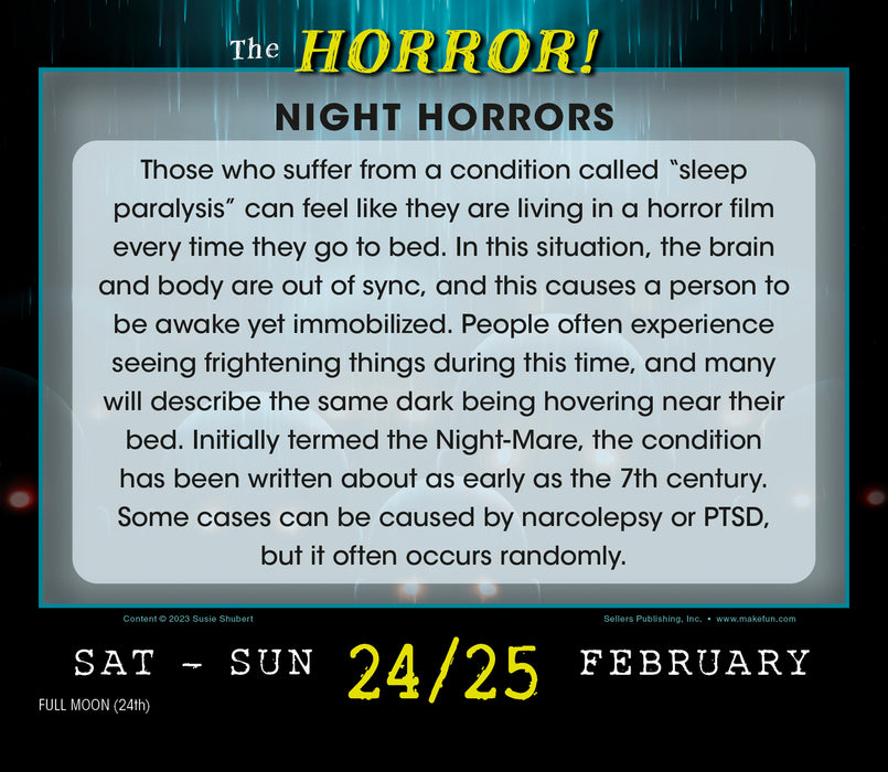 2024 The Horror! Terrifying Trivia for Fright Fanatics Page-A-Day 2024 The Horror! Terrifying Trivia for Fright Fanatics Page-A-Day