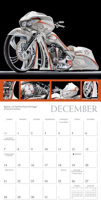 2025 Custom Motorcycles Wall Calendar