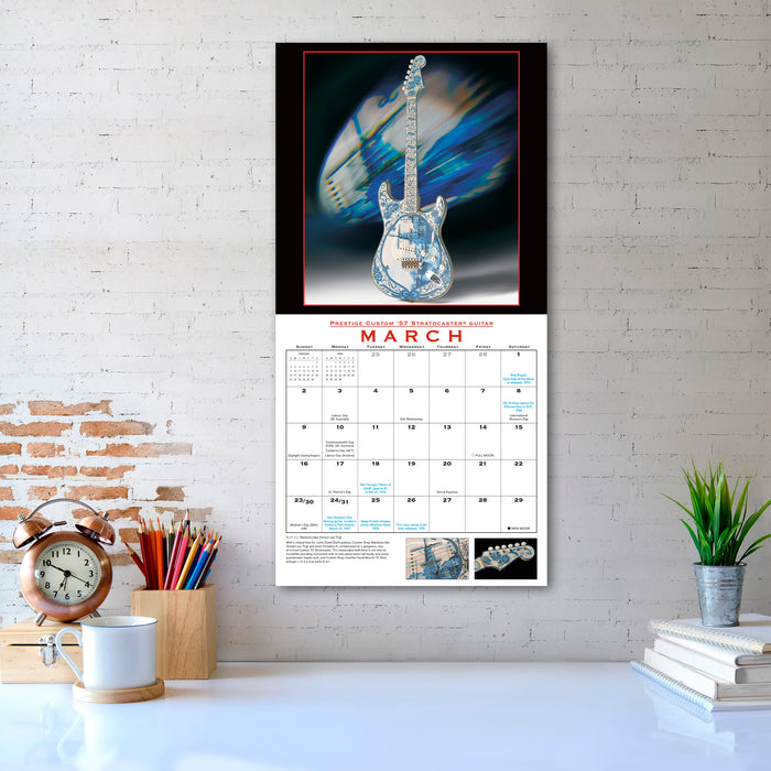 2025 Fender Custom Shop Guitars Wall Calendar