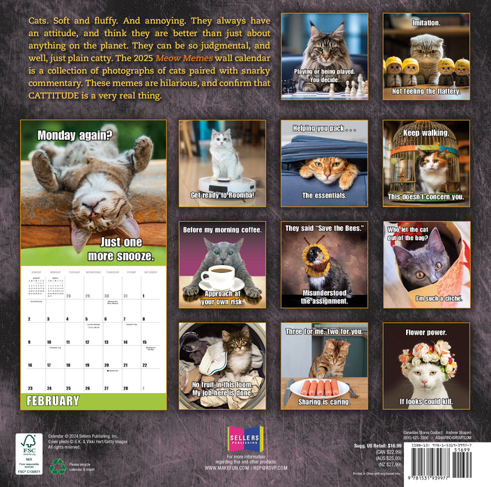 Calendar Club | 2025 Meow Memes Wall Calendar calendar-club-2025-meow-memes-wall-calendar