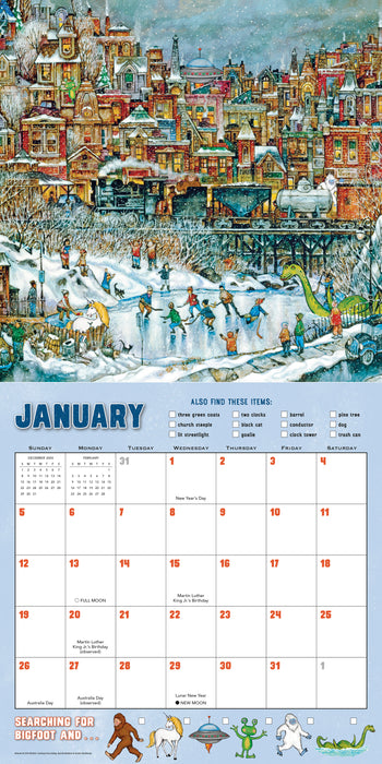 2025 Searching for Bigfoot and His Other Hidden Friends Wall Calendar