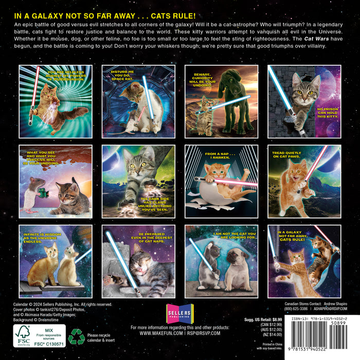 2025 Cat Wars Mini Wall Calendar