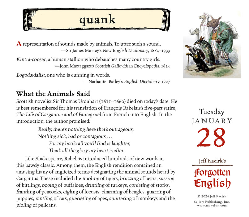 2025 Forgotten English Page-A-Day Calendar