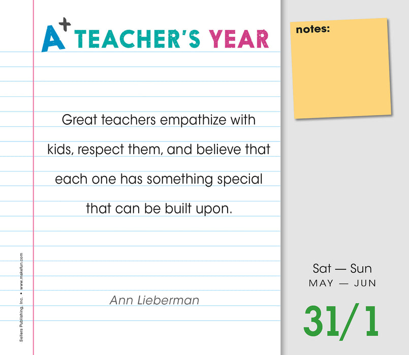 2025 A Teacher's Year: Daily Quotes & Inspirations Page-A-Day Calendar