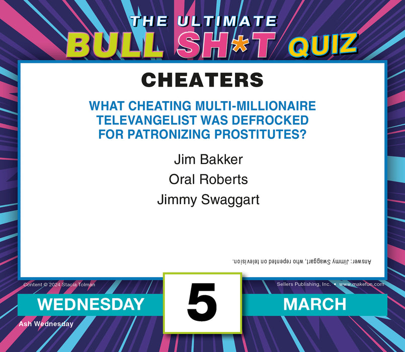 Calendar Club 2025 Ultimate Bullsh*t Quiz PageADay Calendar Page A Day Calendar 2025