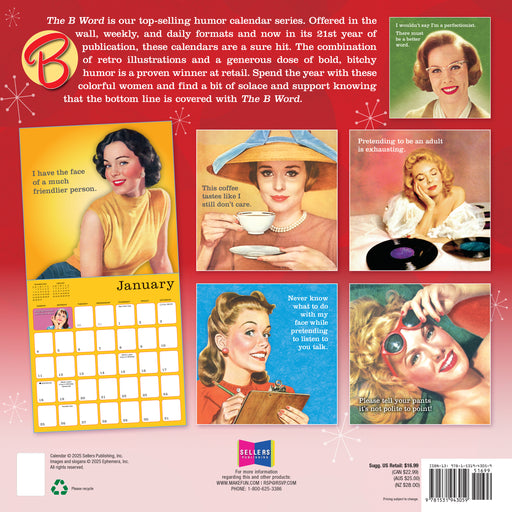 The B Word You Say I' m a Bitch Like It's a Bad Thing 2026 Square Wall Calendar