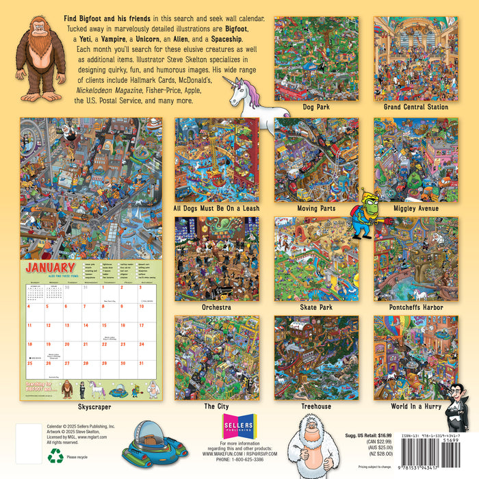 Searching for Bigfoot and His Other Hidden Friends 2026 Square Wall Calendar (Online Exclusive)