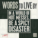 Words to Live By 2026 Square Wall Calendar
