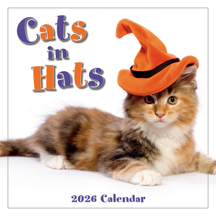 Cats in Hats 2026 Mini Wall Calendar