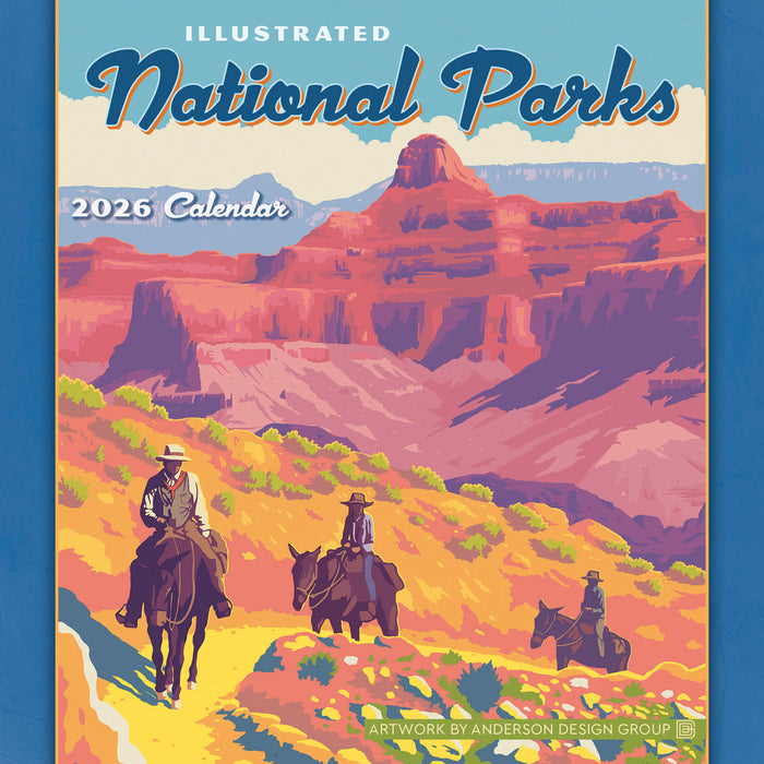 Illustrated National Parks — Anderson Design Group 2026 Mini Wall Calendar
