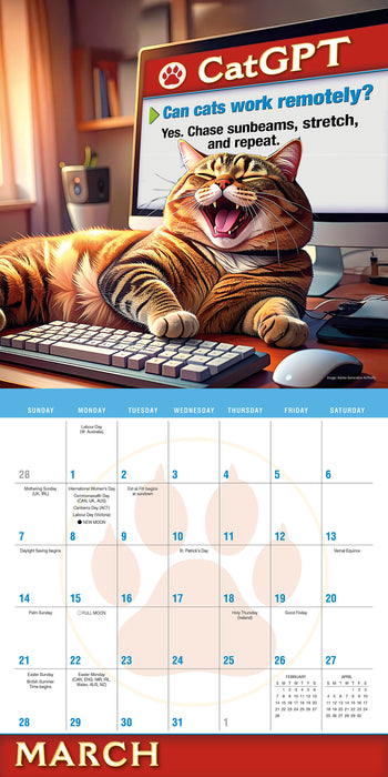 CatGPT 2027 Square Wall Calendar