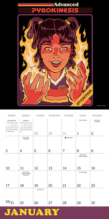 Twisted Nostalgia Life Lessons 2027 Square Wall Calendar
