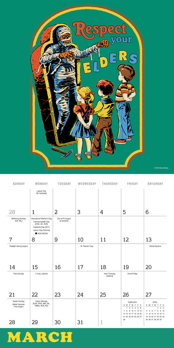 Twisted Nostalgia Life Lessons 2027 Square Wall Calendar