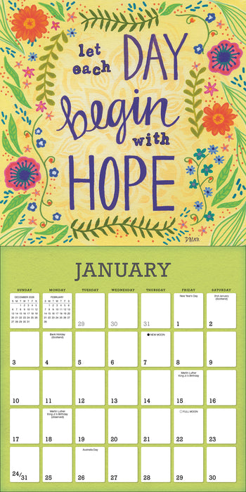 Year of Hope and Inspiration 2027 Square Wall Calendar