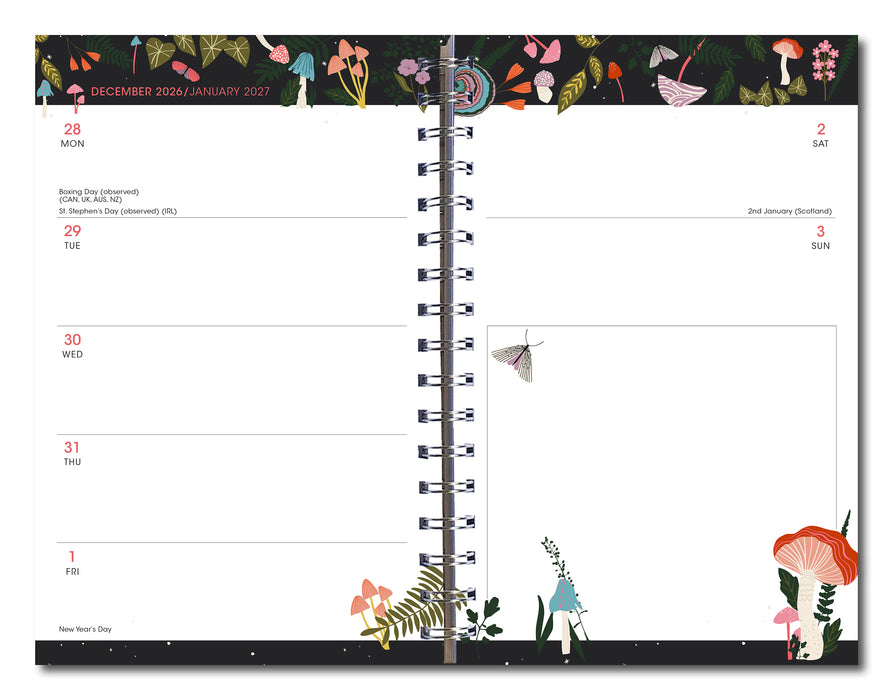 Enchanted Mushroom Garden 2027 Weekly Diary