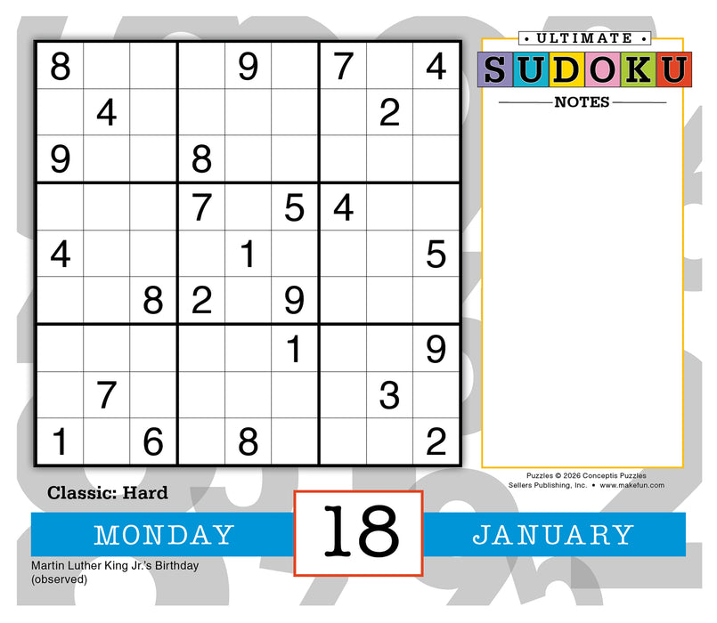 Ultimate Sudoku 2027 Page-A-Day Calendar