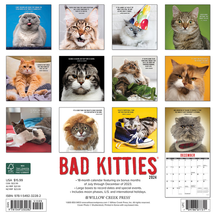 2024 Bad Kitties Wall Calendar