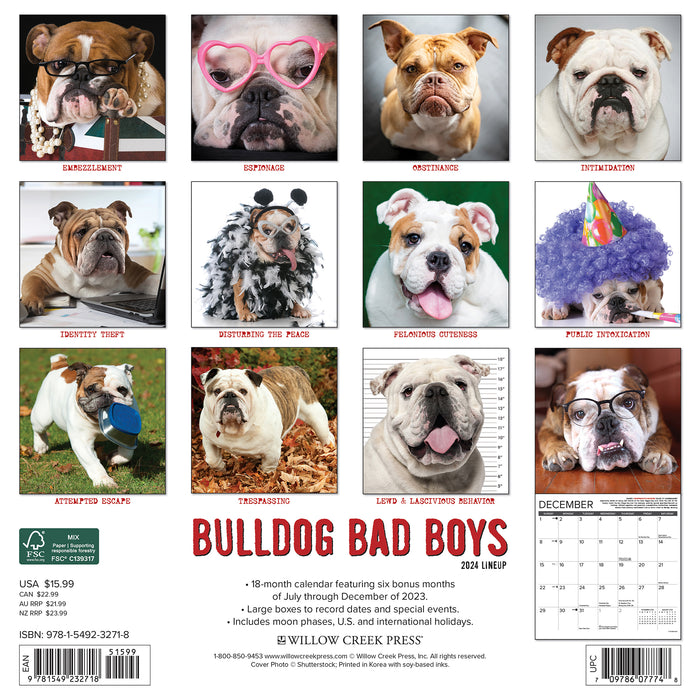 2024 Bulldog Bad Boys Wall Calendar — Calendar Club