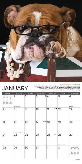 2024 Bulldog Bad Boys Wall Calendar