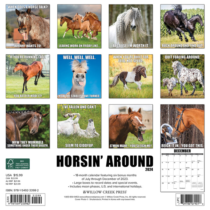 2024 Horsin’ Around Wall Calendar